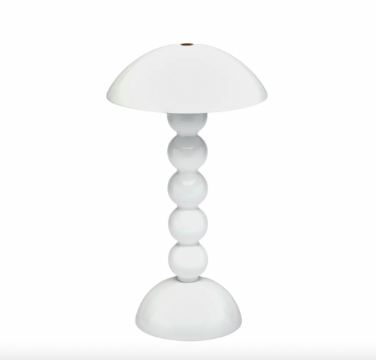 White Bobbin LED Cordless Rechargeable Table Lamp