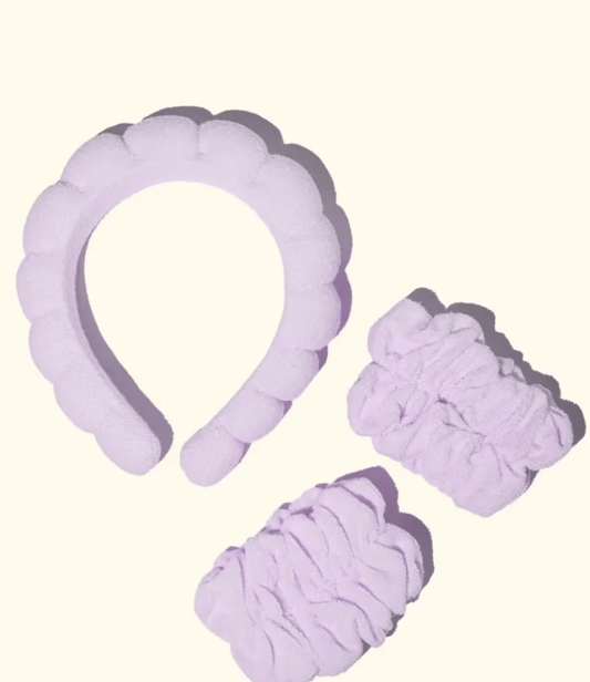 Lavender Headband + Wristband Set