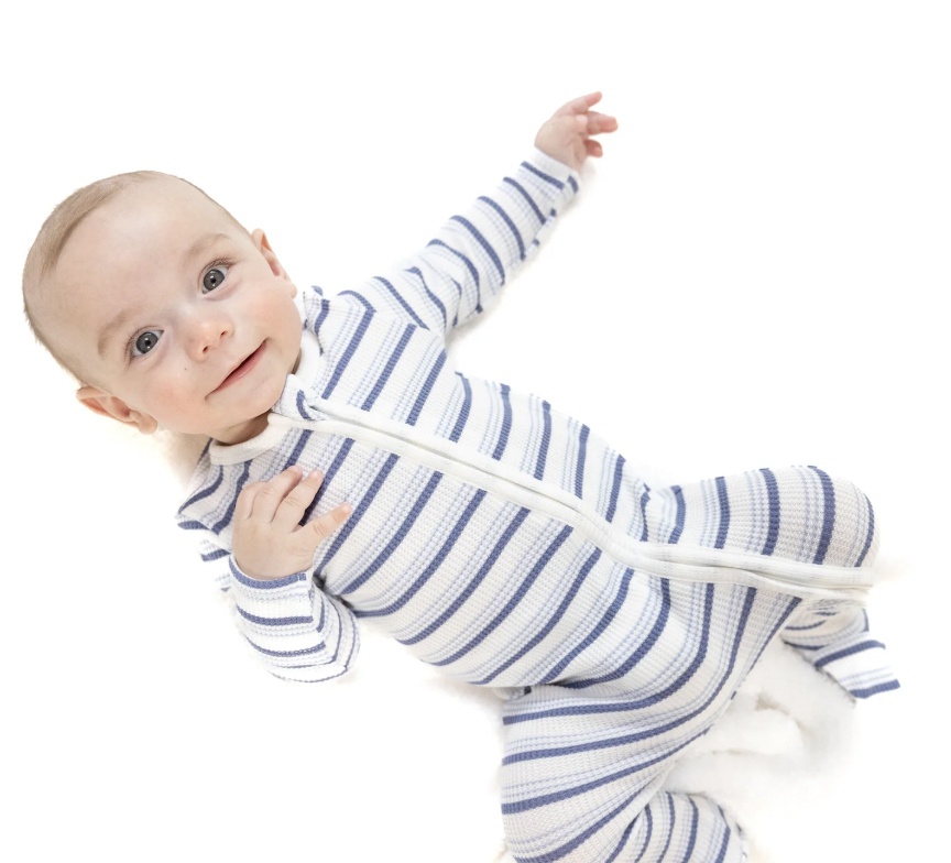 Vintage Stripe Blue Footie