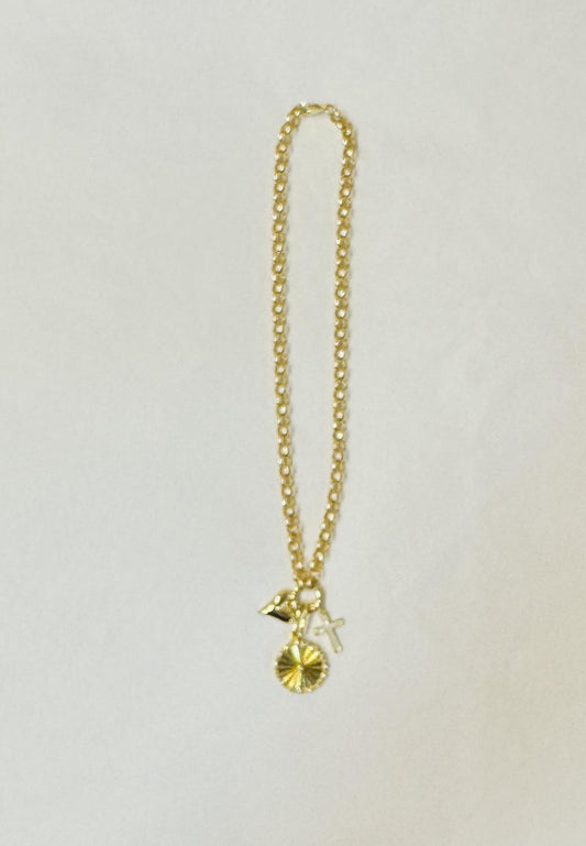 Rolo Chain Necklace with Three Charms