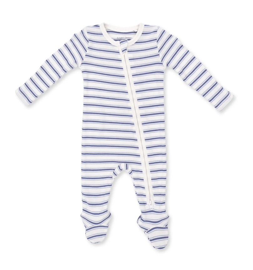 Vintage Blue Stripe Footie
