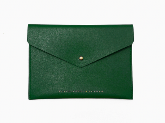 Hunter Green Mahjong Card Clutch