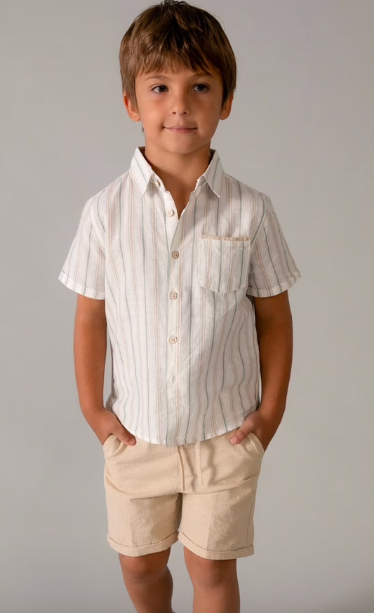 Linen Shirt + Short Set