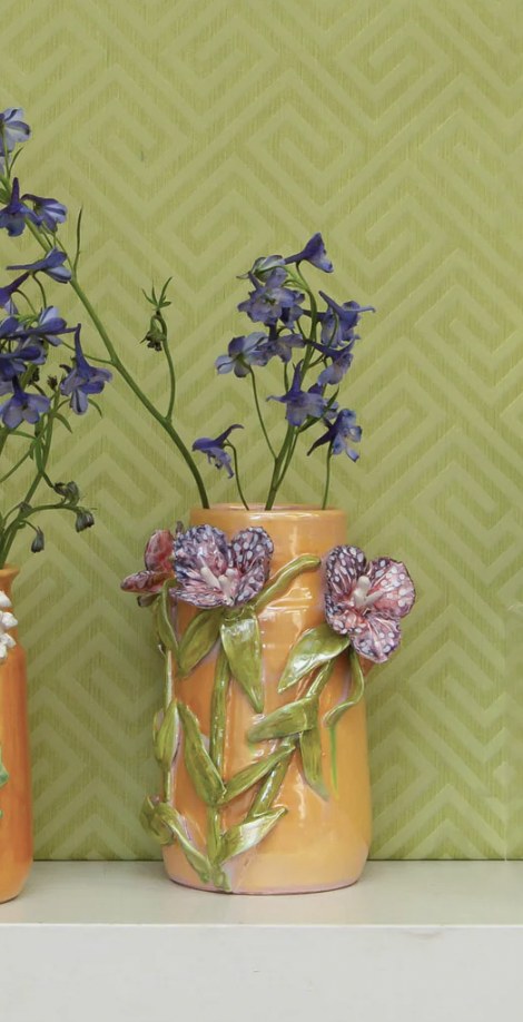 Mango Vase with Lavender Flowers