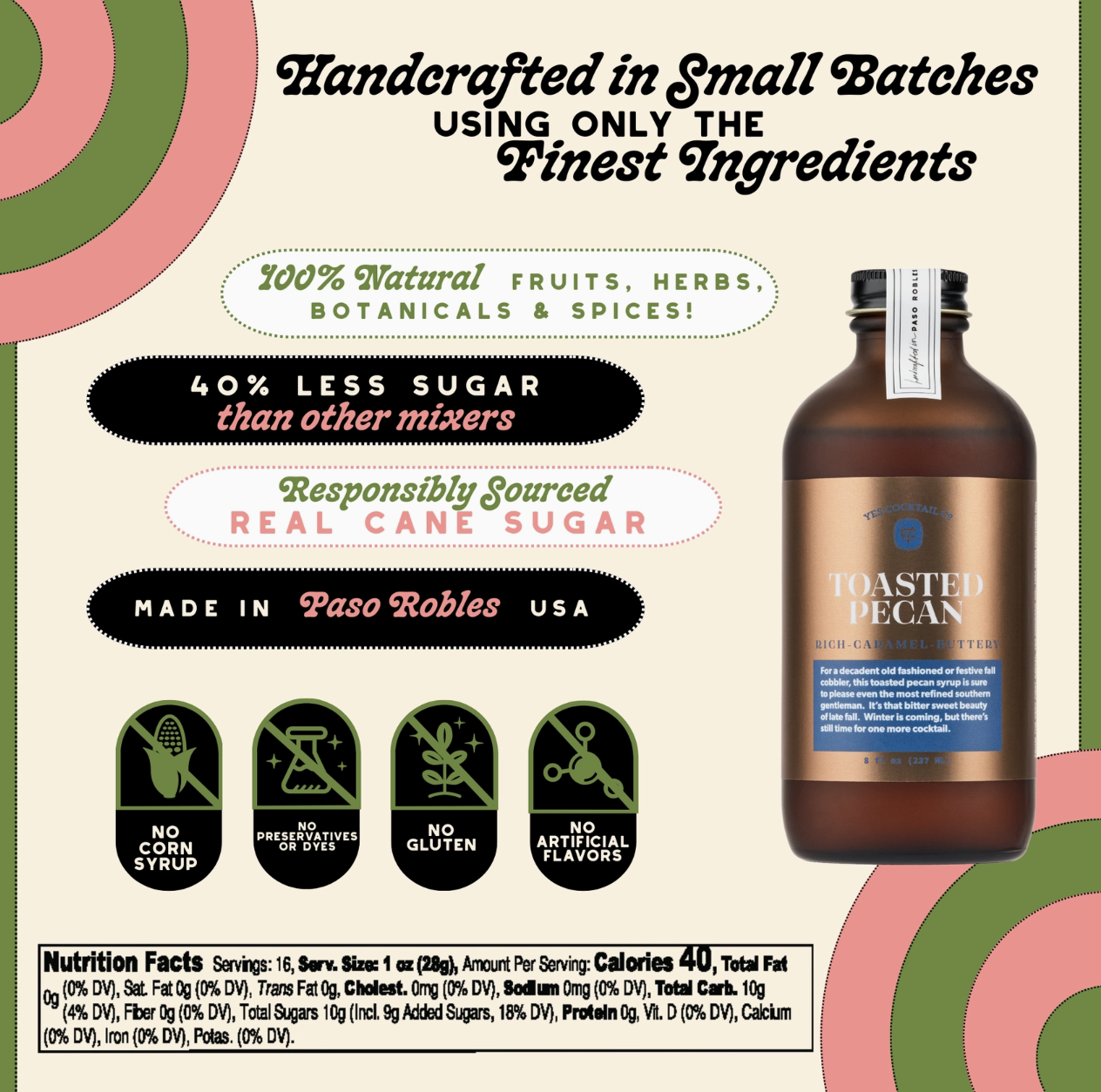 Toasted Pecan – All-Natural Cocktail Syrup