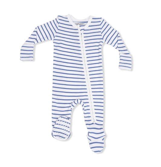 Navy Stripe Footie