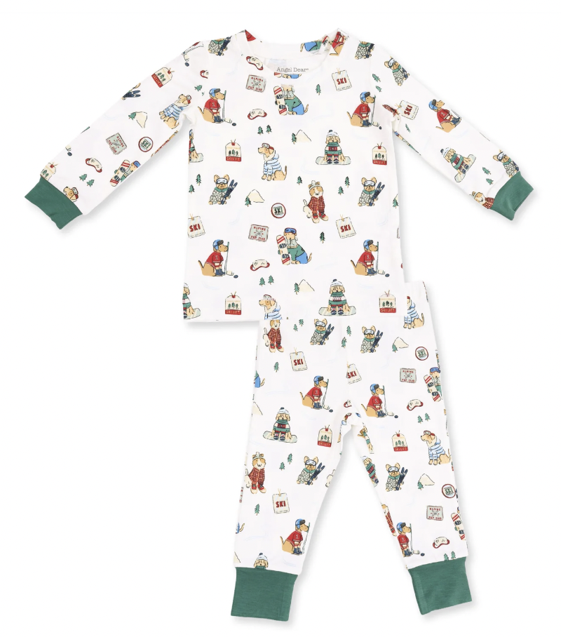 Winter Sports Dogs Long Sleeve Pajama Set