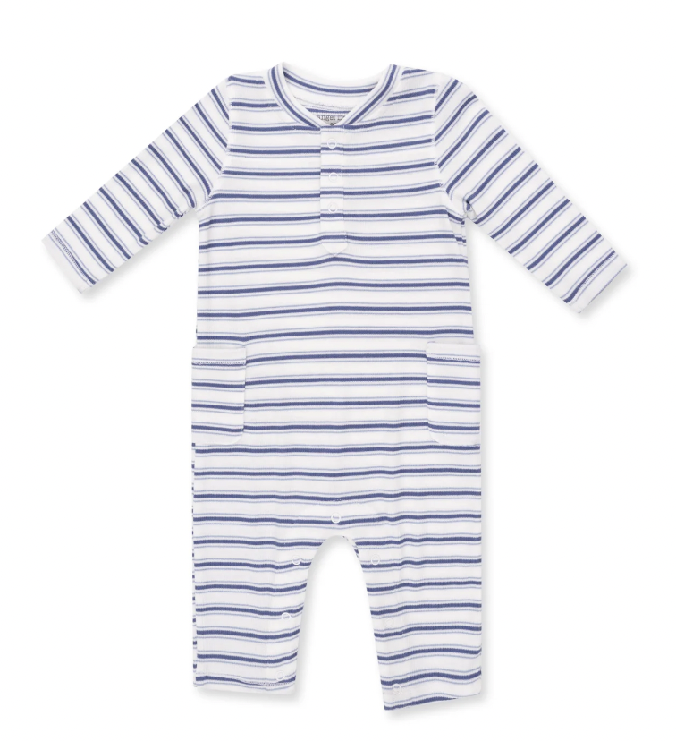Vintage Blue Stripe Uni Romper