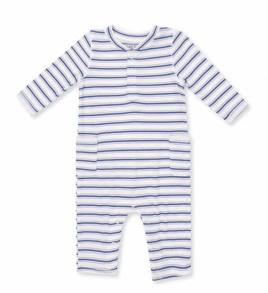 Vintage Blue Stripe Uni Romper