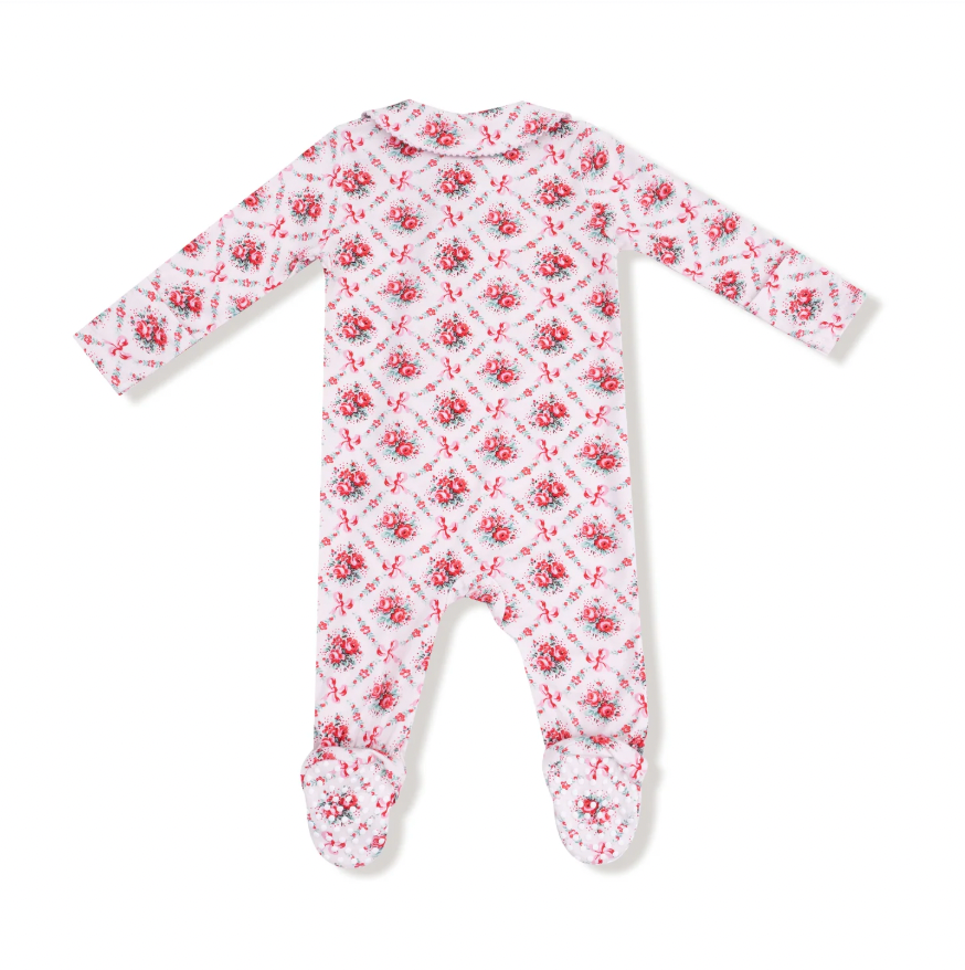 Rose Bow Lattice  Peter Pan Footie