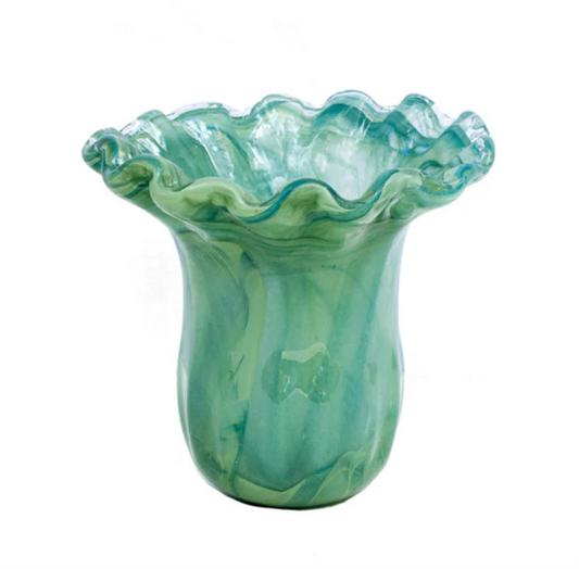 Onda Glass Green Small Tulip Vase