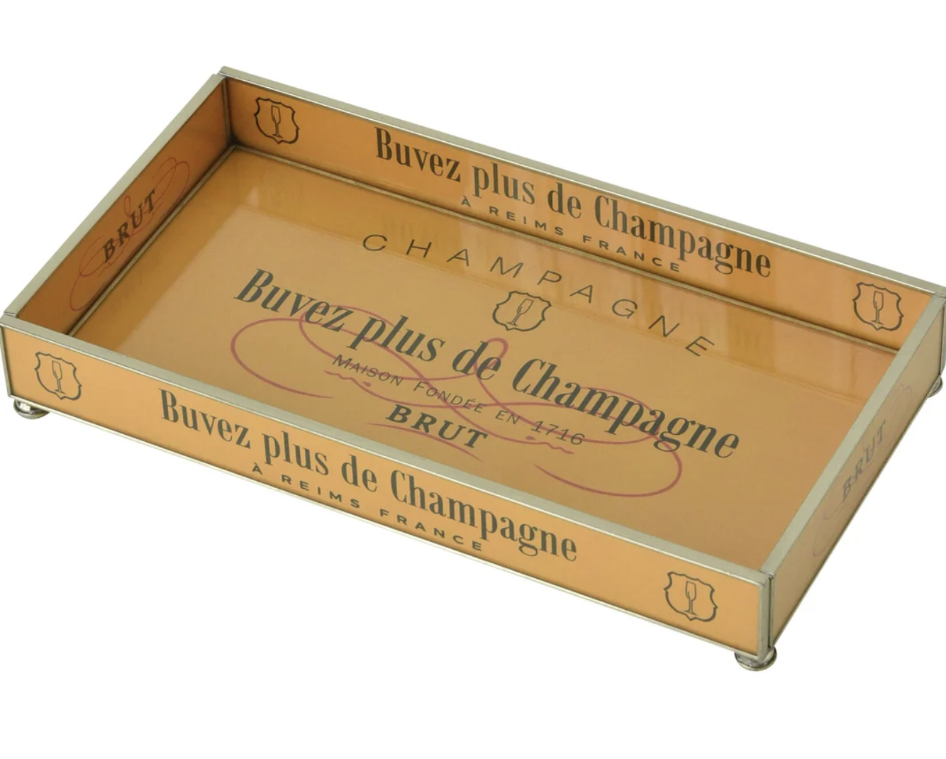 Orange Brut Glass Decorative Tray