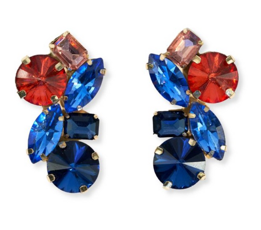 Mixed Stone Post Earrings