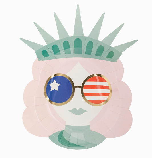 Lady Liberty Sunnies Shaped Paper Plates