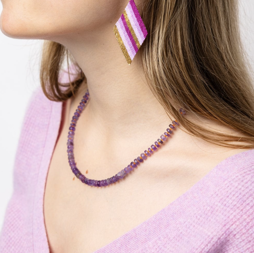 Amethyst With Carnelian Necklace