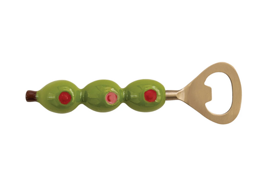 Olive Handled Bottle Opener