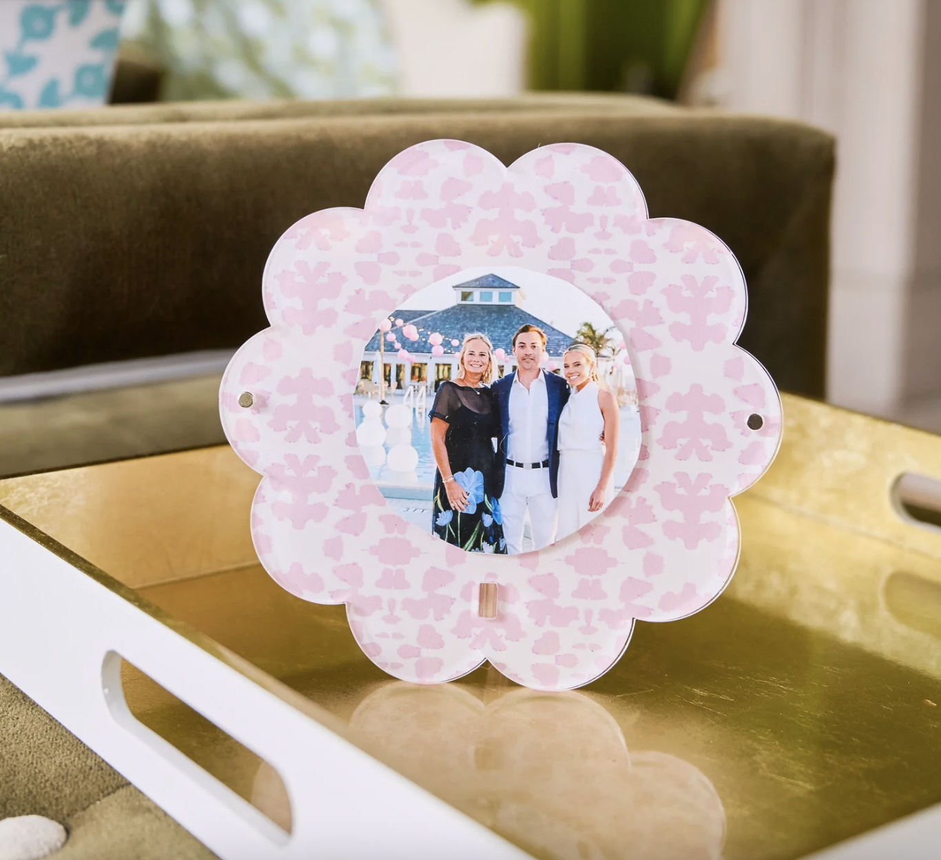 Chintz Rose Acrylic Round Picture Frame