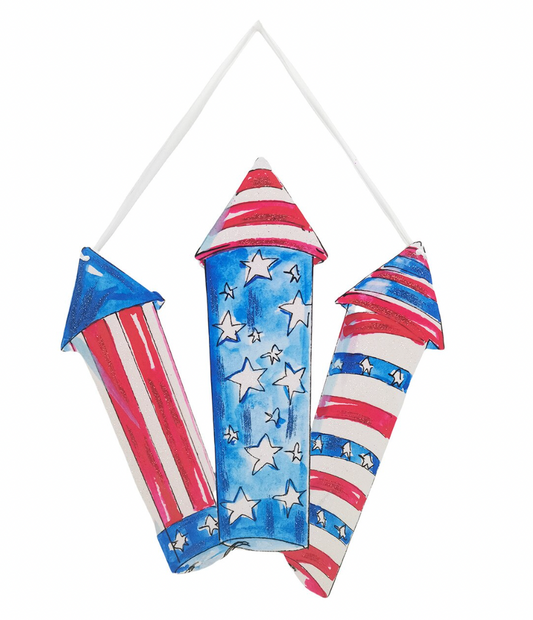 Patriotic Rockets Door Hanger