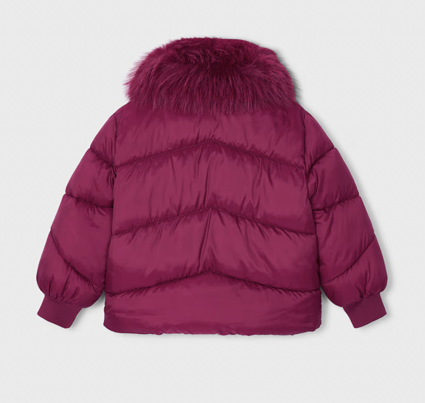 Puffer Jacket with Removable Faux Fur Collar