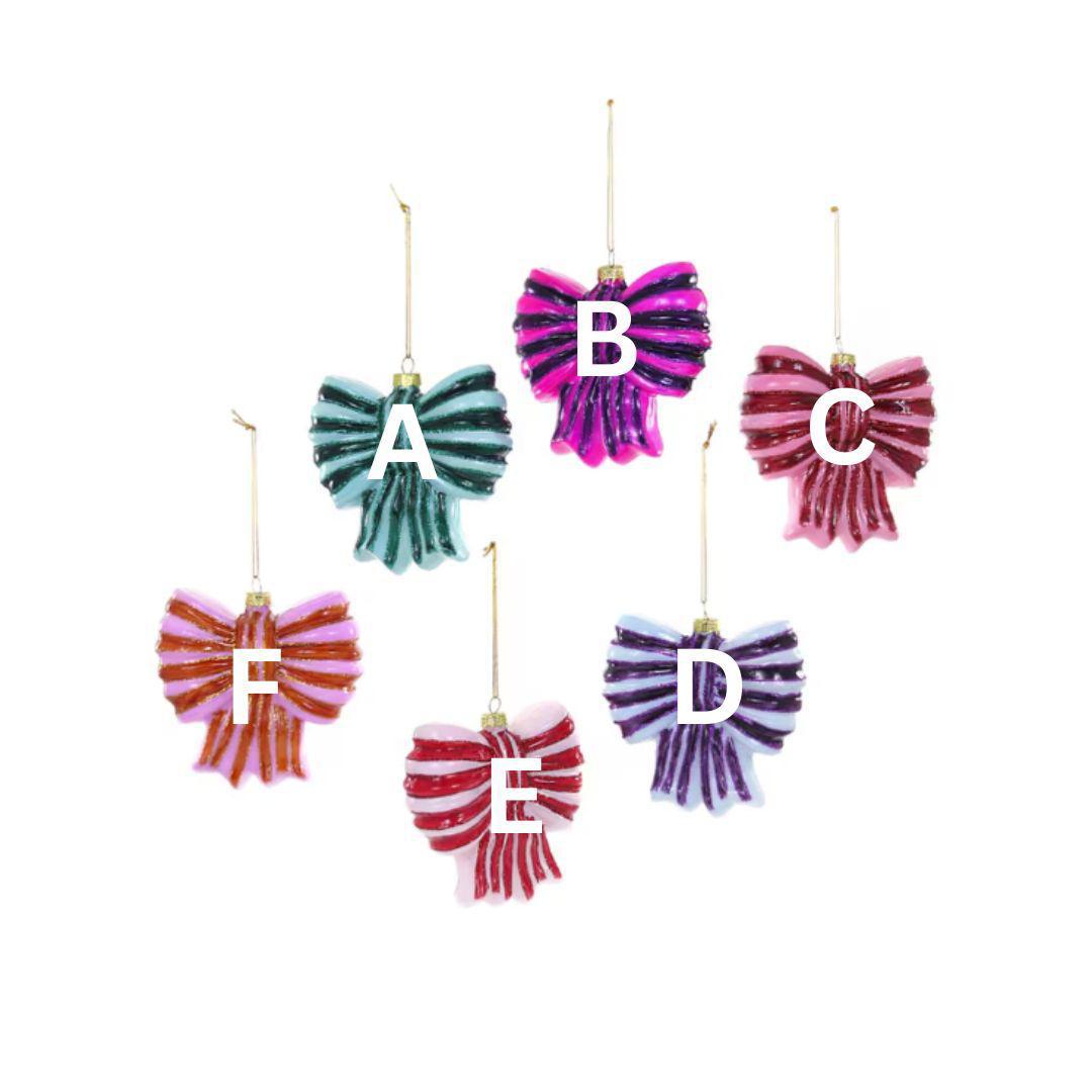 Striped Bow Ornament