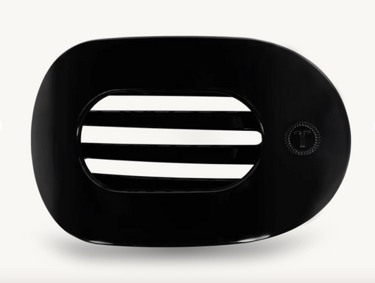 Jet Black Large Flat Round Hair Clip