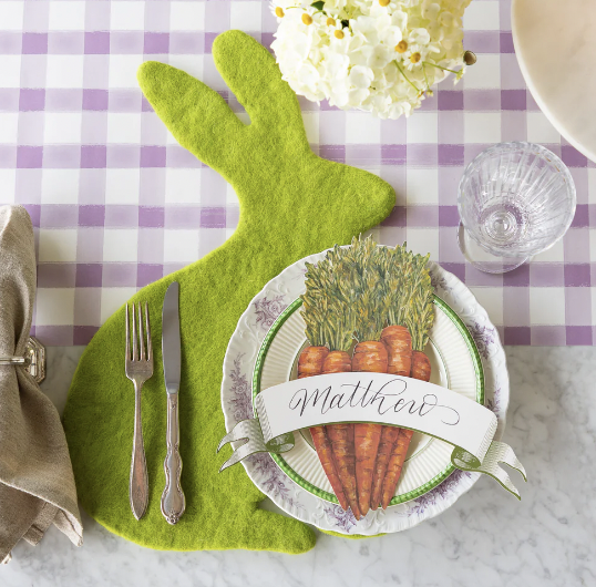Spring Green Bunny Felt Placemat
