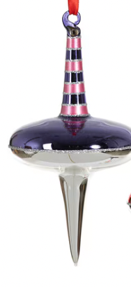 Retro Spinner Glass Ornament