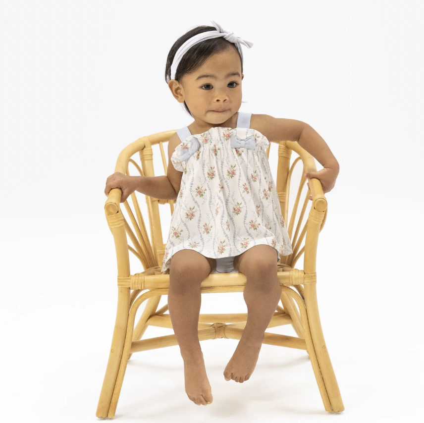 Heirloom Rose Stripe Top with Bows and Ruffle Leg Bloomer