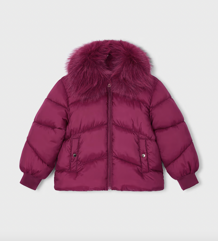 Puffer Jacket with Removable Faux Fur Collar