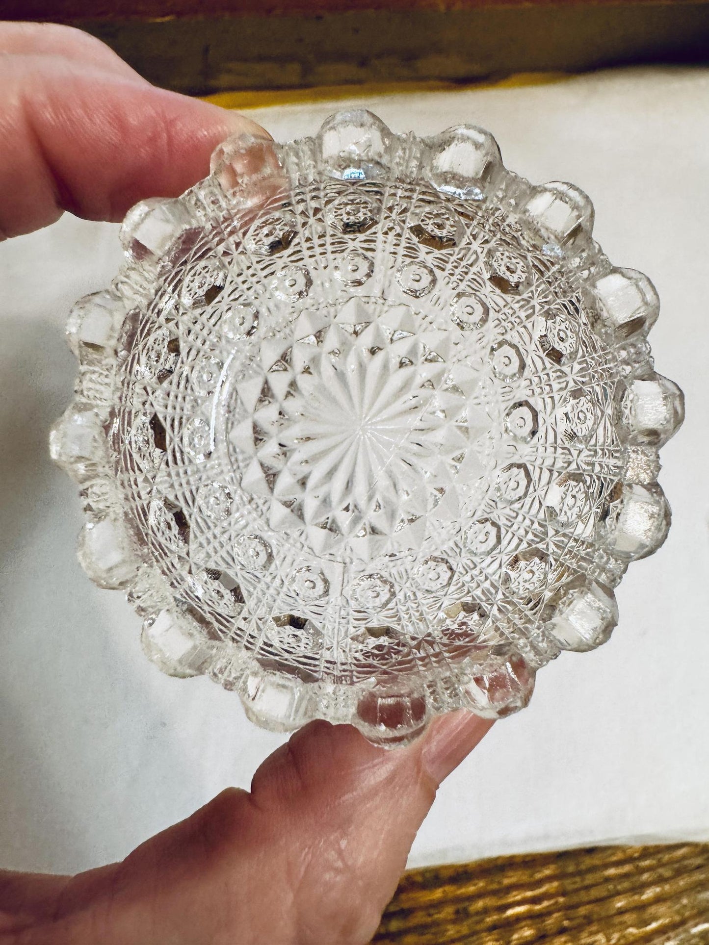 Antique Westomreland Lacy Daisy Salt Cellar