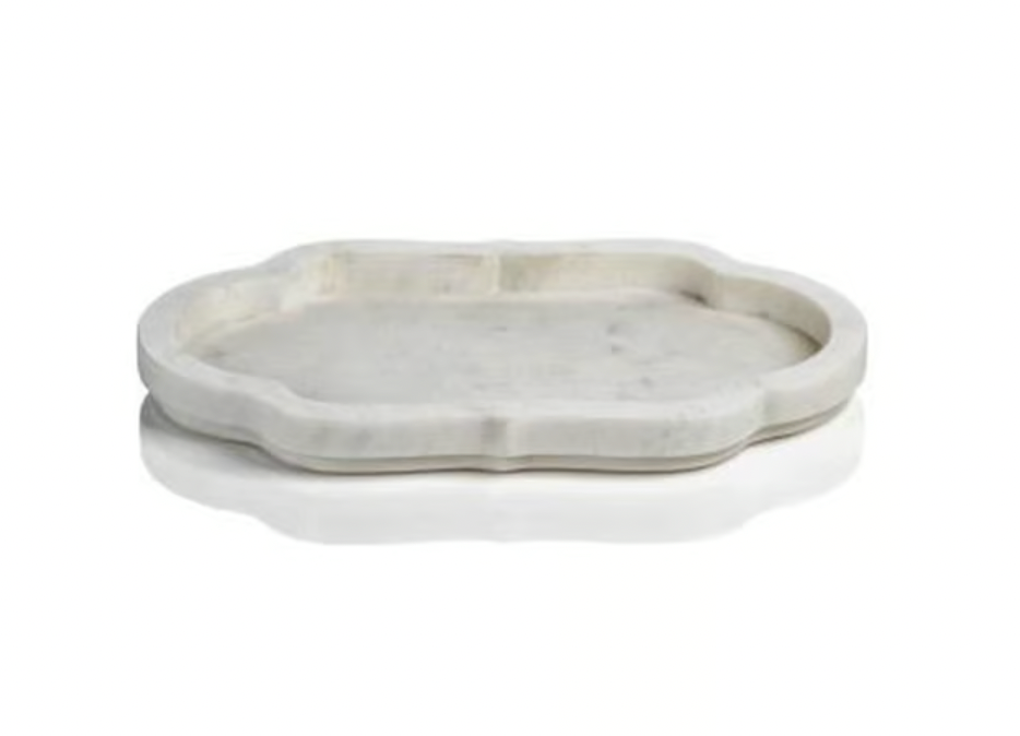 Pietre White Marble Tray
