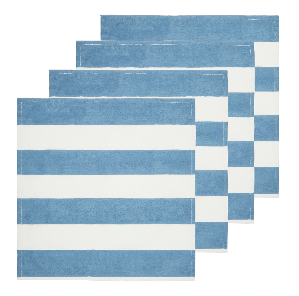 St. Tropez Blue Stripes Napkins  - Set of 4
