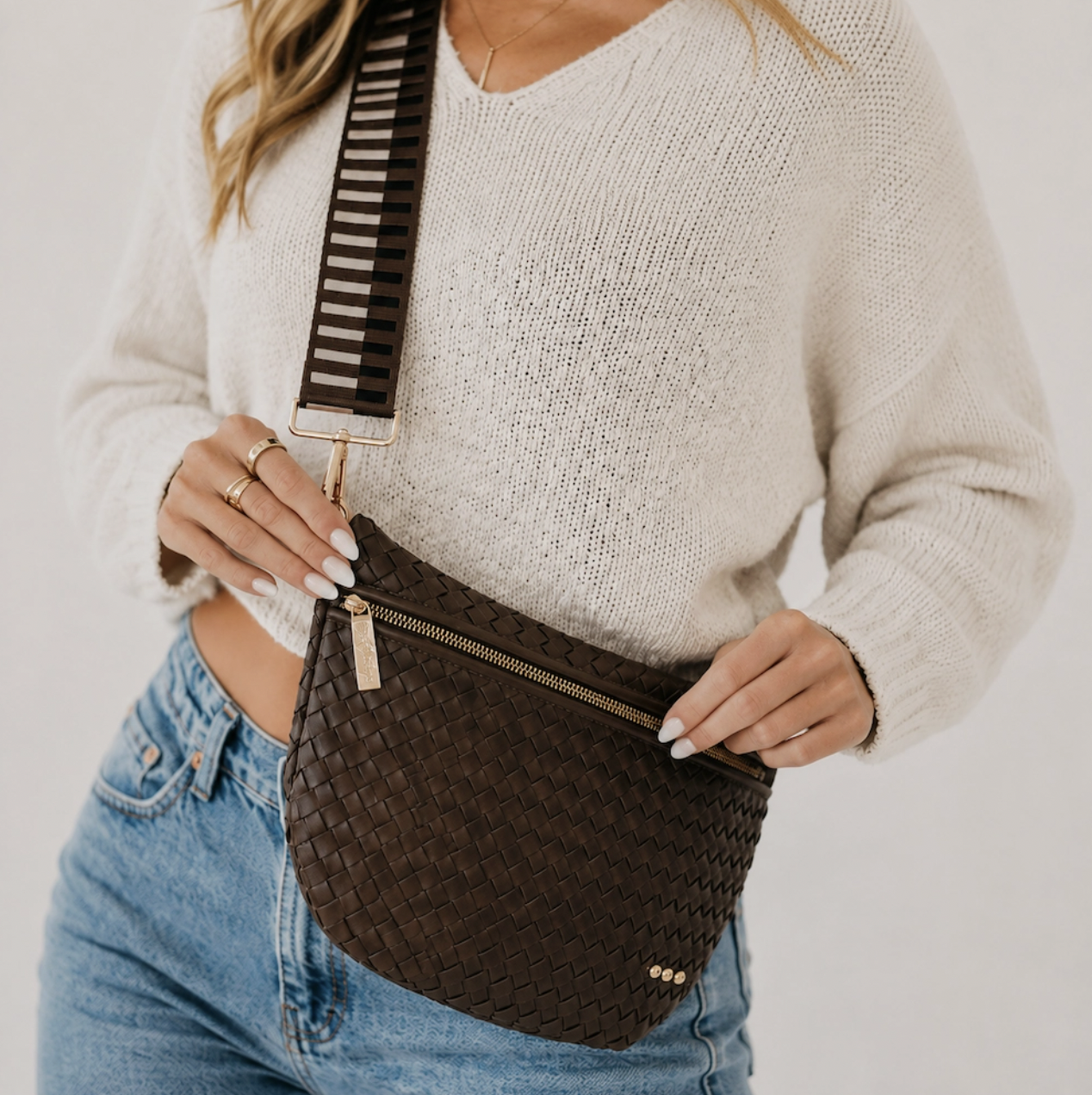Chocolate Westlyn Woven Bum Bag