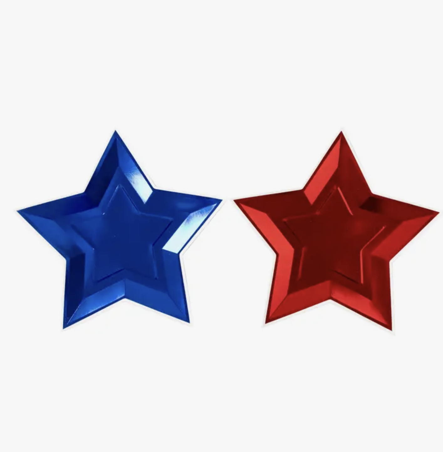 Blue and Red Foil Star Shaped Paper Plates6