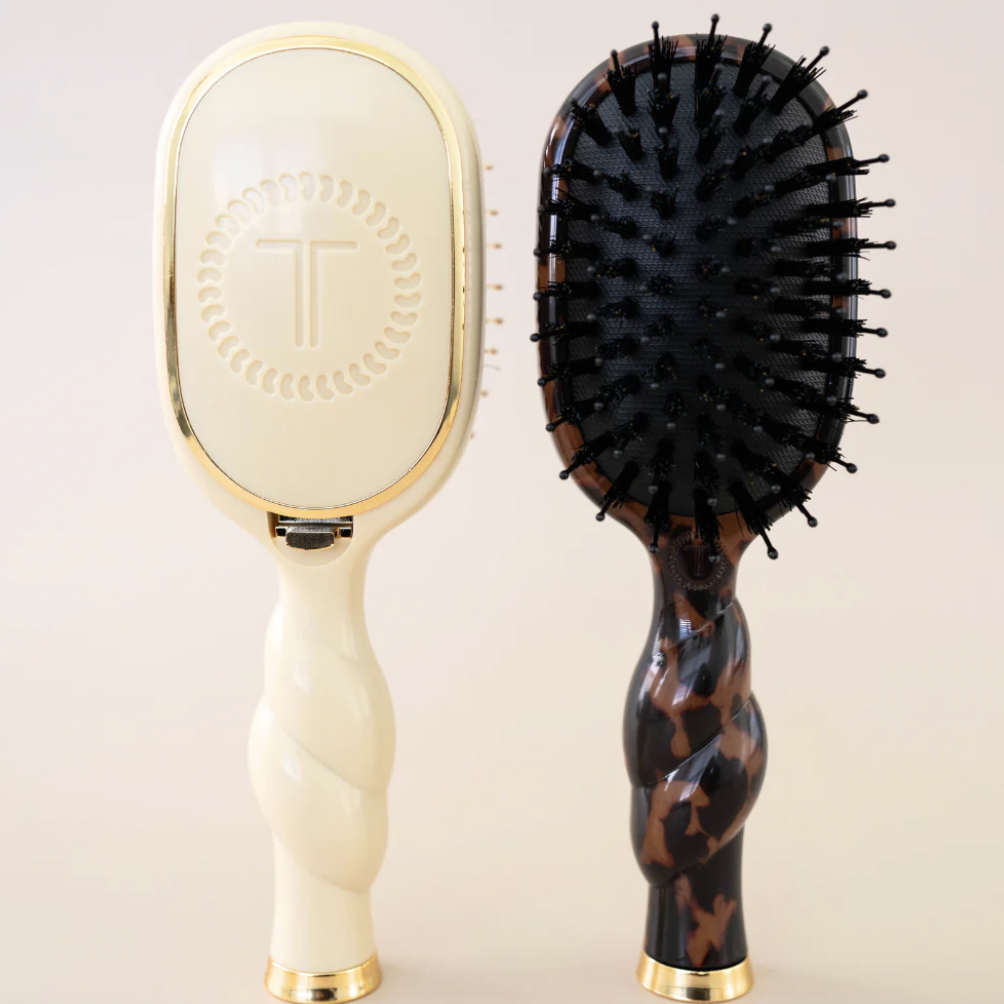 Tan Mini Boar Bristle Hair Brush