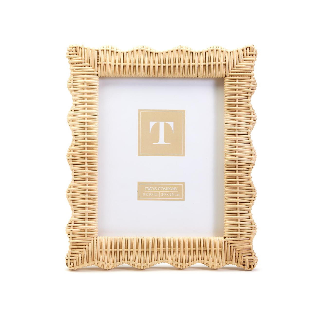 Scalloped Rattan Picture Frame