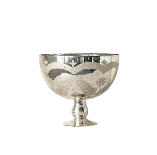 Mercury Glass Pedestal Bowl