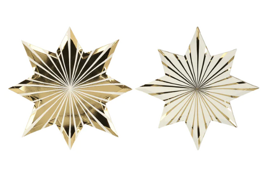 Star Plates with Gold Stripes