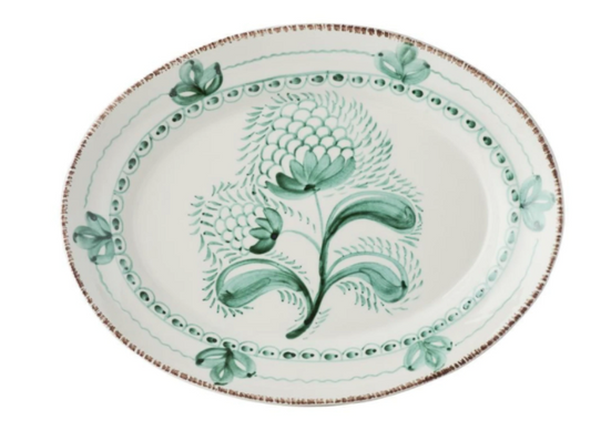 Casa Nuno Green and White Platter