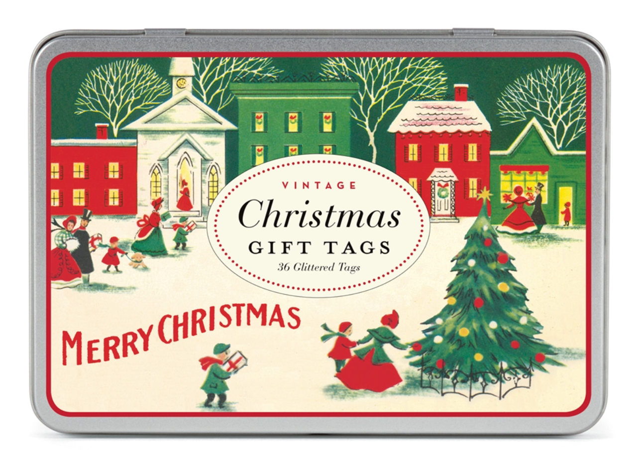 Vintage Christmas Village Gift Tags