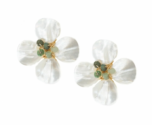 Chrysoprase Poppy Earrings