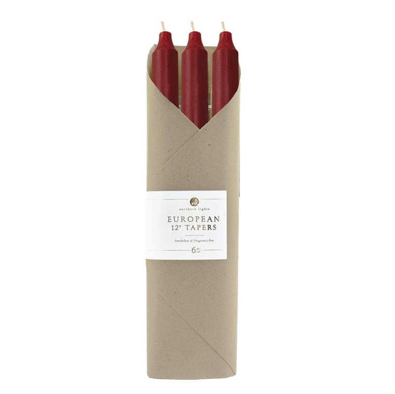 Bordeaux 12" Taper Candles Gift Package
