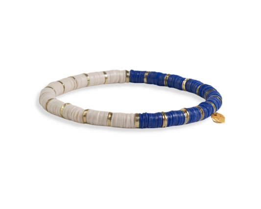 Lapis Half And Half Color Block Stretch Bracelet