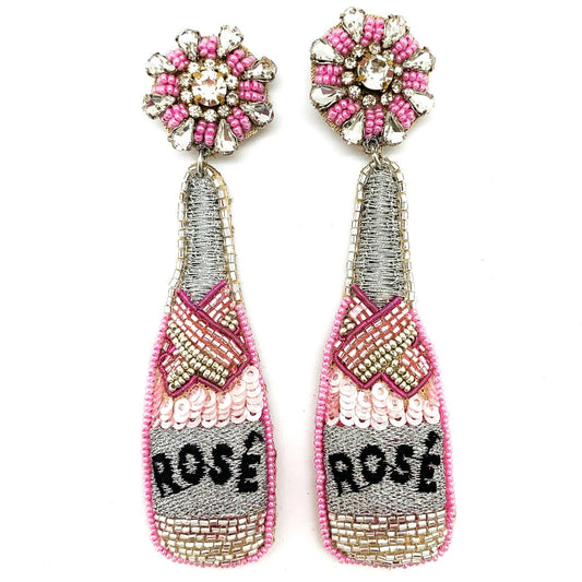 Rose Bottle Beaded Earrings