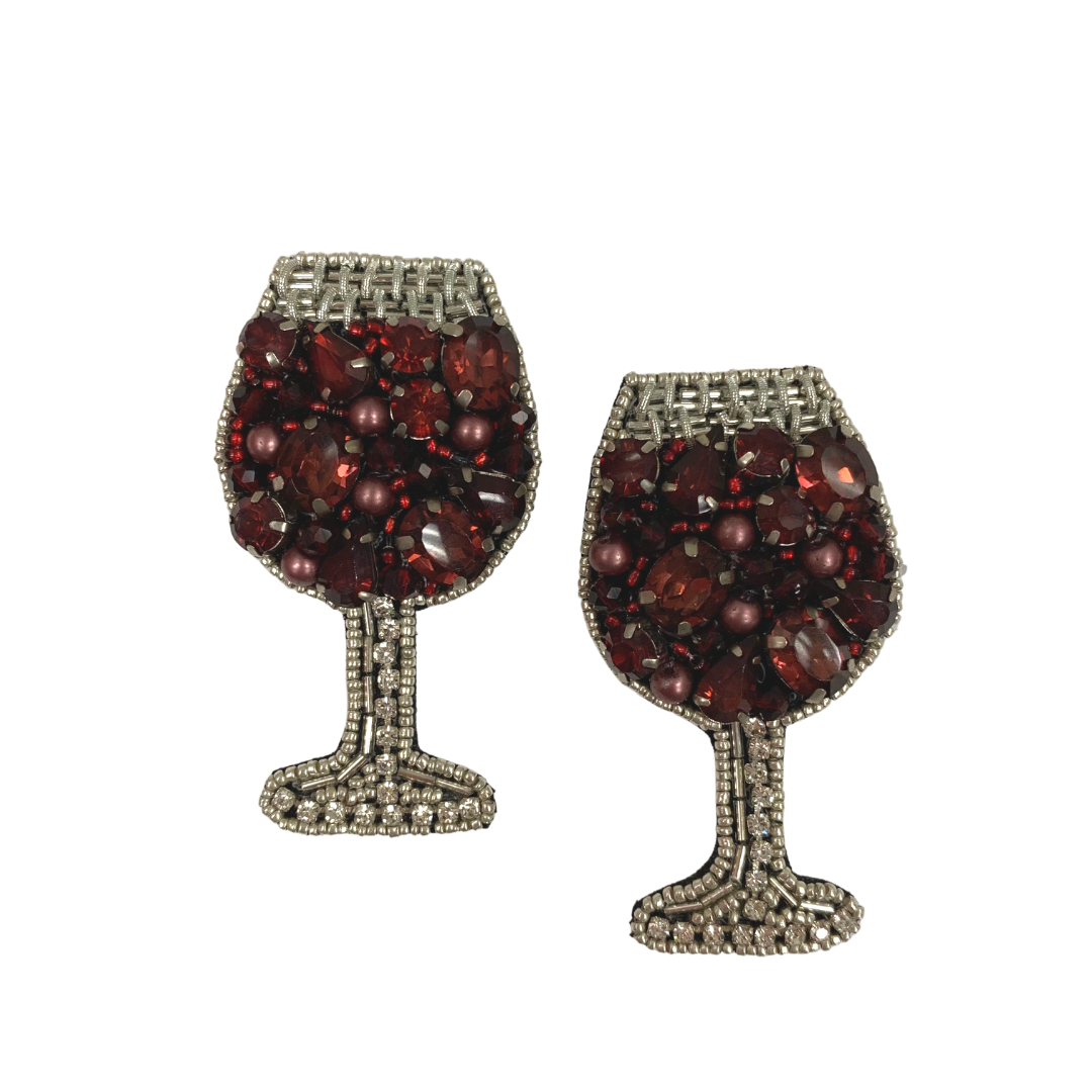 Red Wine Glass Earrings