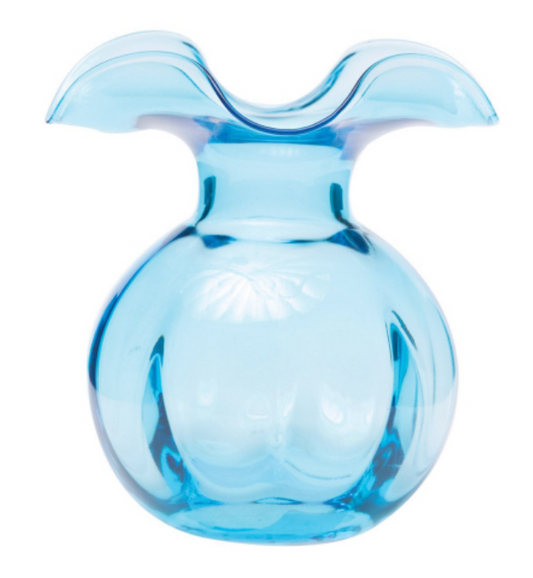 Vietri Hibiscus Aqua Medium Fluted Vase