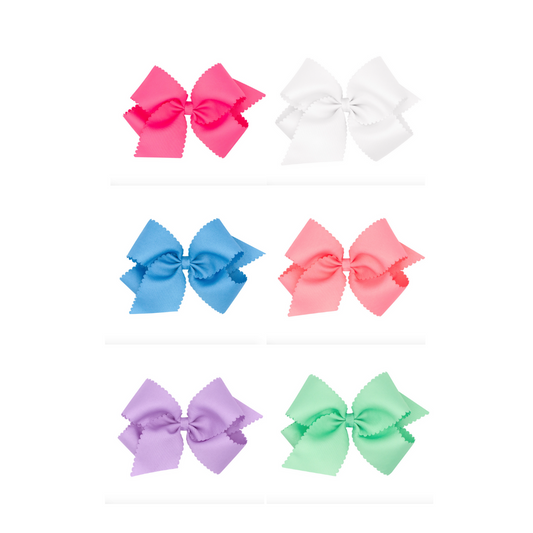 King Scalloped Edge Grosgrain Bow