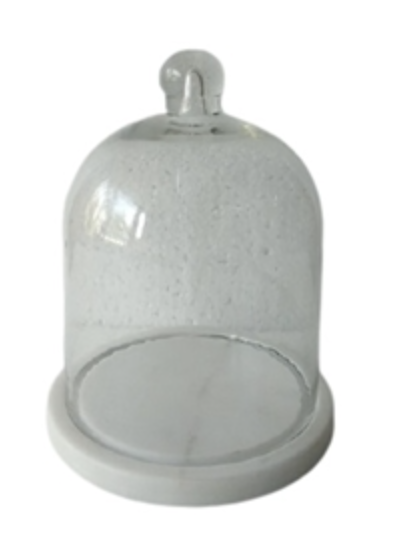 Large Glass Cloche with Marble Base