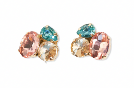 Teal Mixed Post Earrings