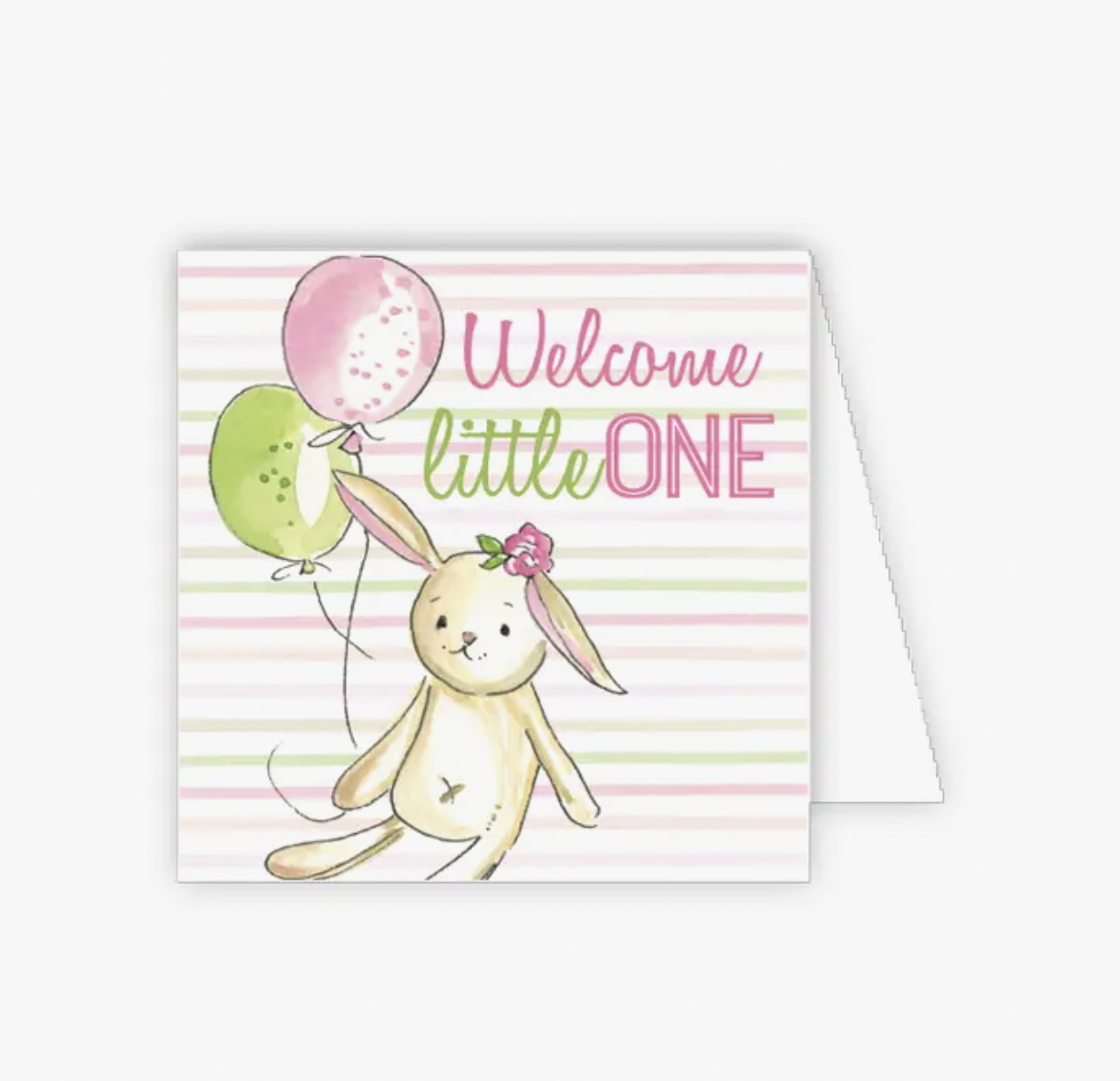 Bunny with Pink Bow Enclosure Card